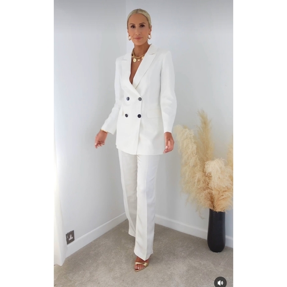 Zara 2 Pc Set Satin Effect Long Blazer & Pants Size XS - Picture 2 of 16